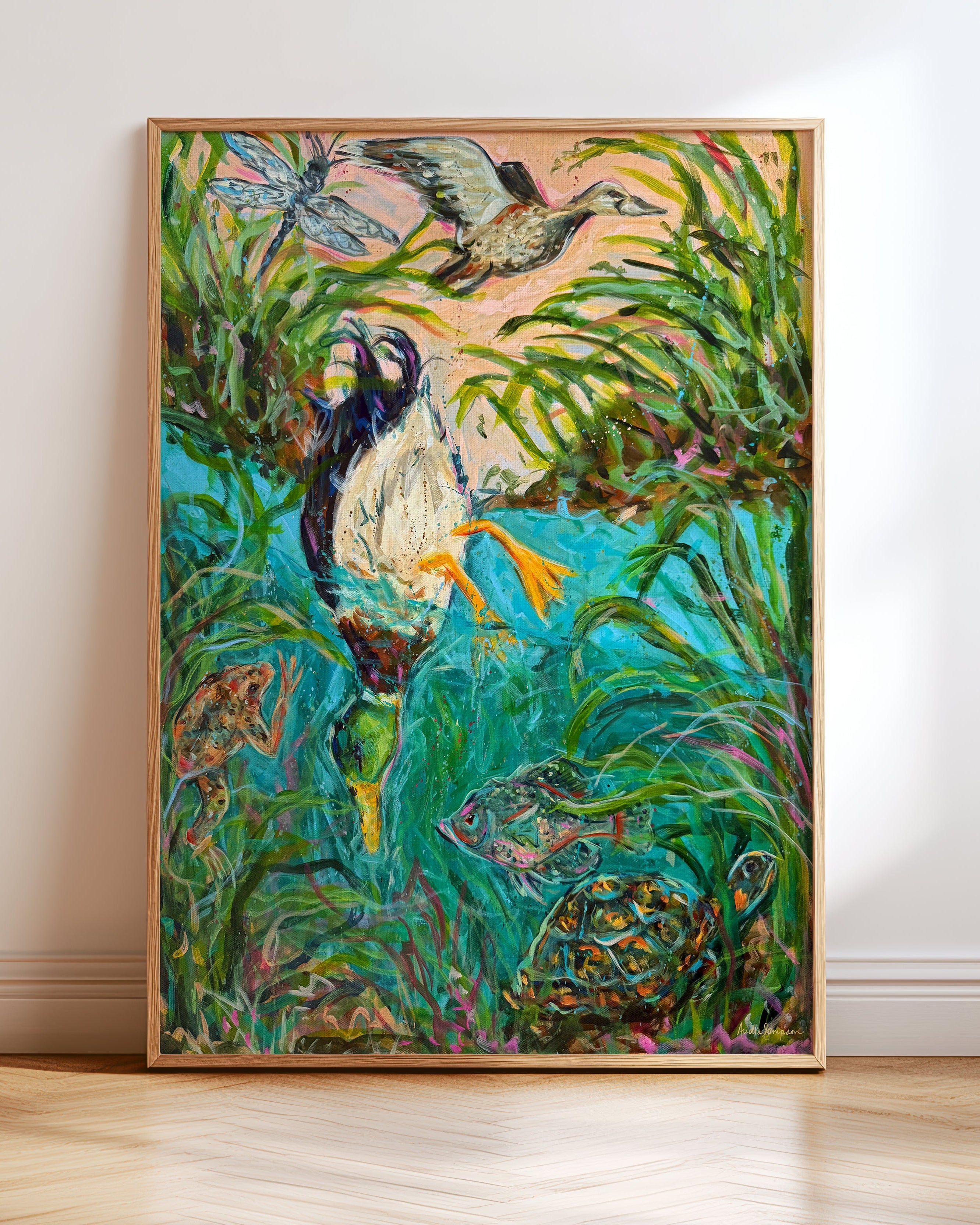 Bottoms Up - Mallard Duck Art Print Coastal Wetlands Art Print