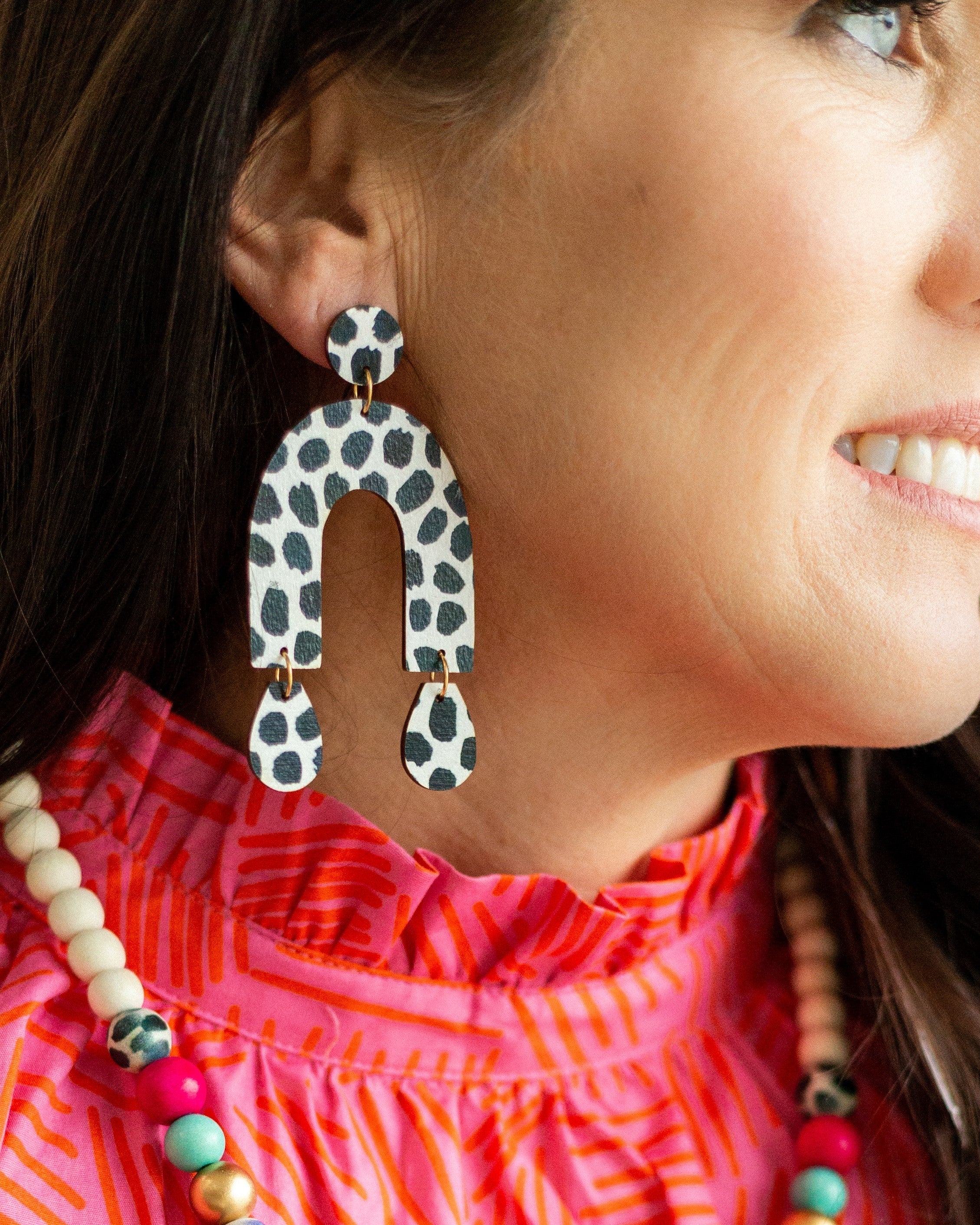 Chrissy - Black Dot Statement Earring