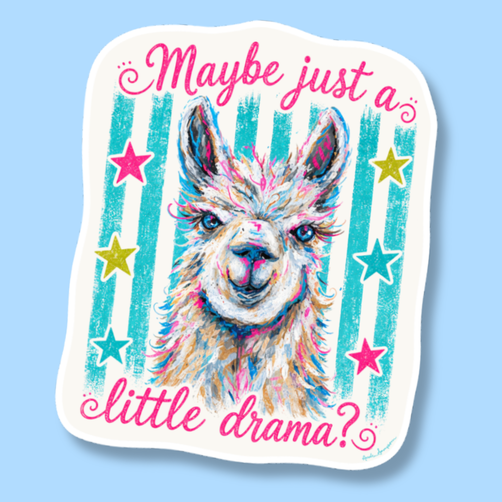 Maybe Just A Little Drama Llama Sticker