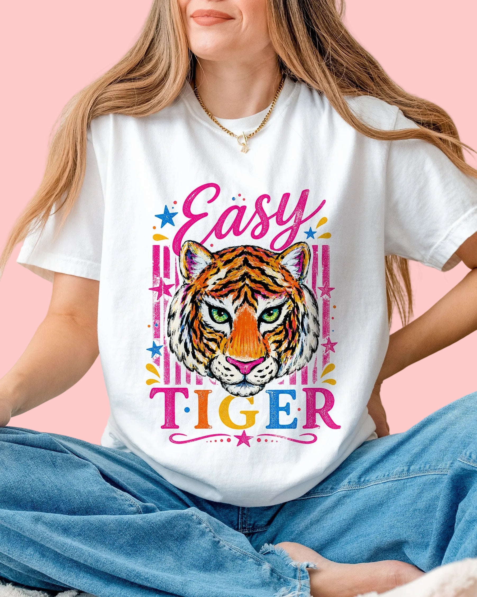 Easy Tiger T-Shirt | Colorful Tiger Graphic Tee