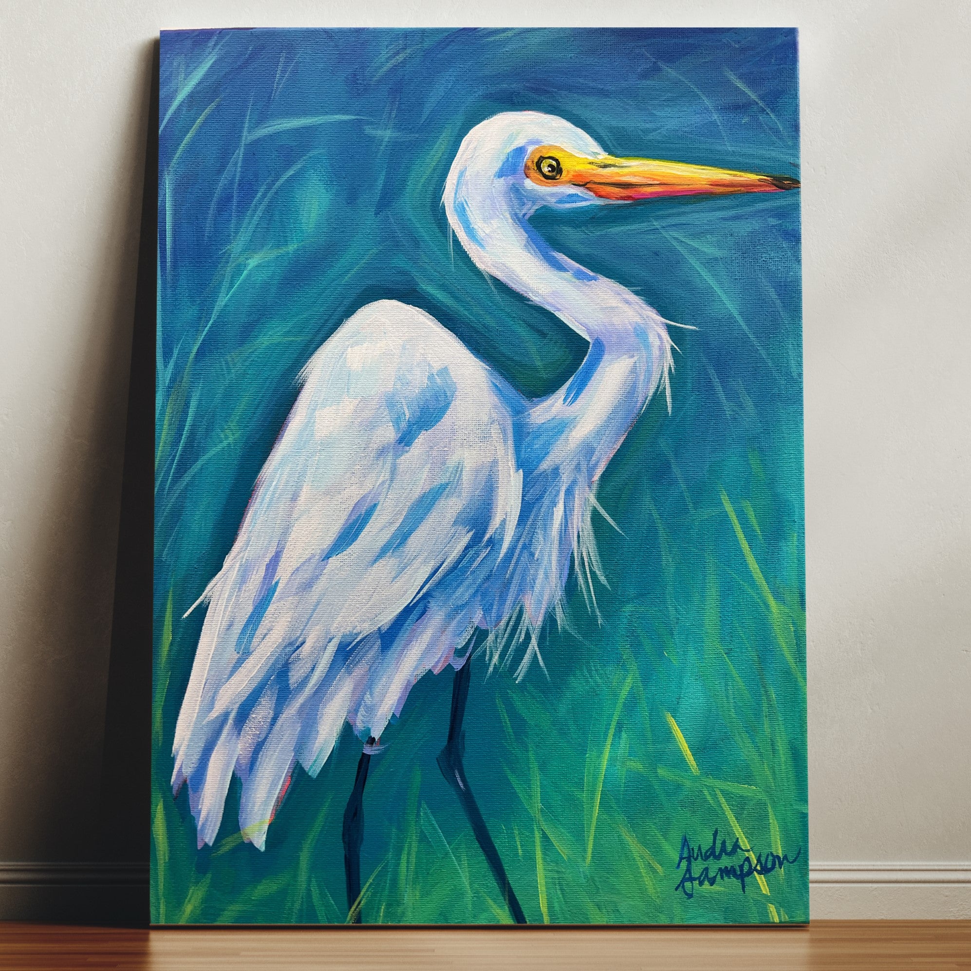 Egret Reproduction - Paper Print or Canvas