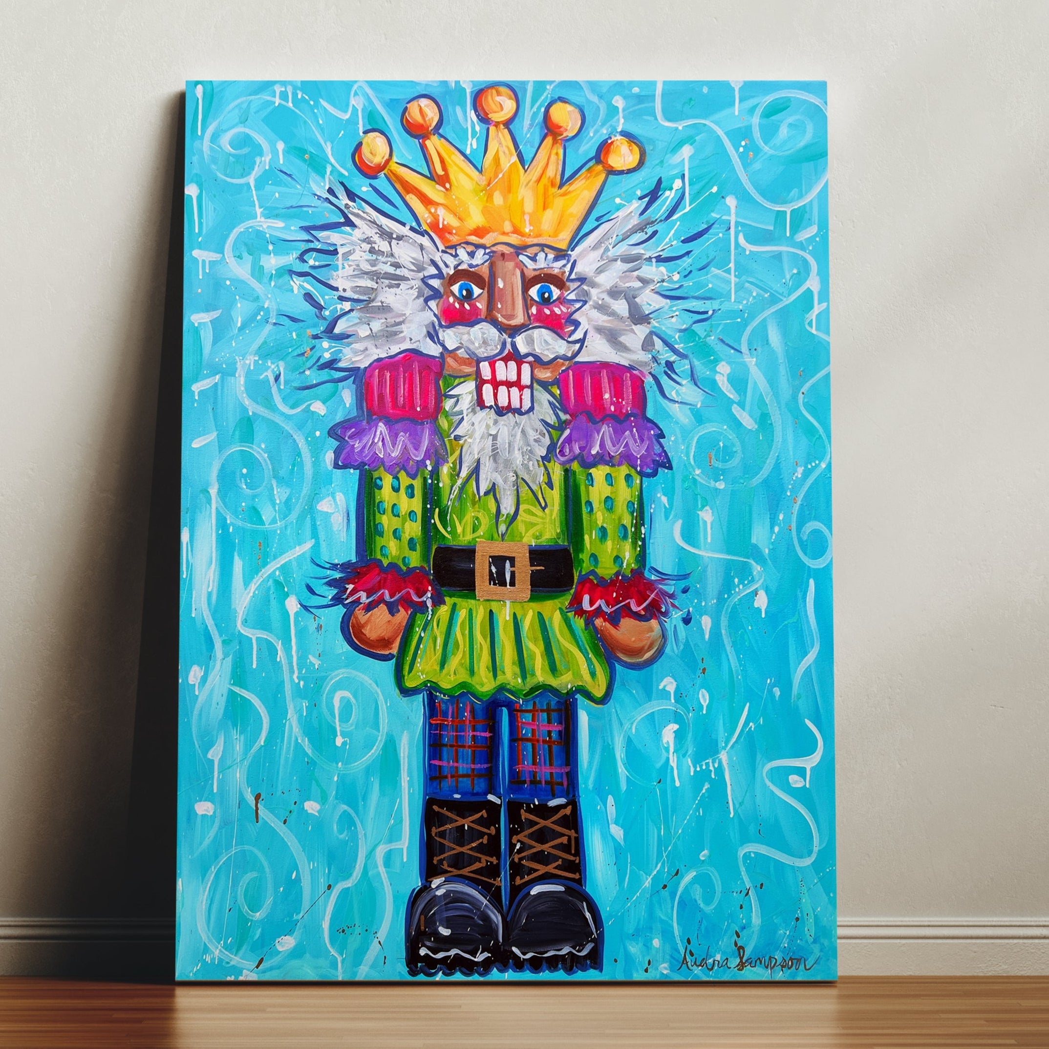 Full Nutcracker Christmas Reproduction Print - On Paper or Canvas