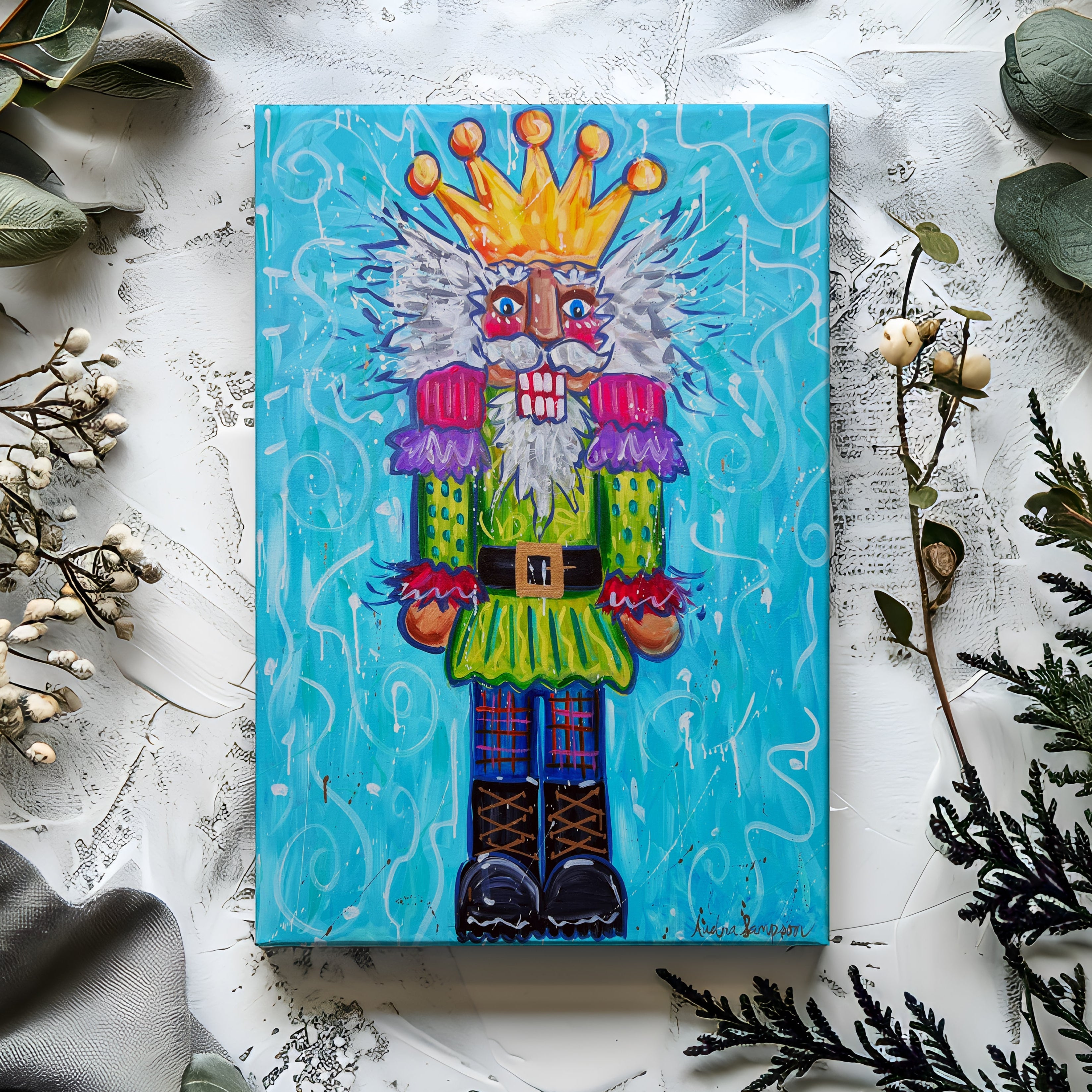 Full Nutcracker Christmas Reproduction Print - On Paper or Canvas