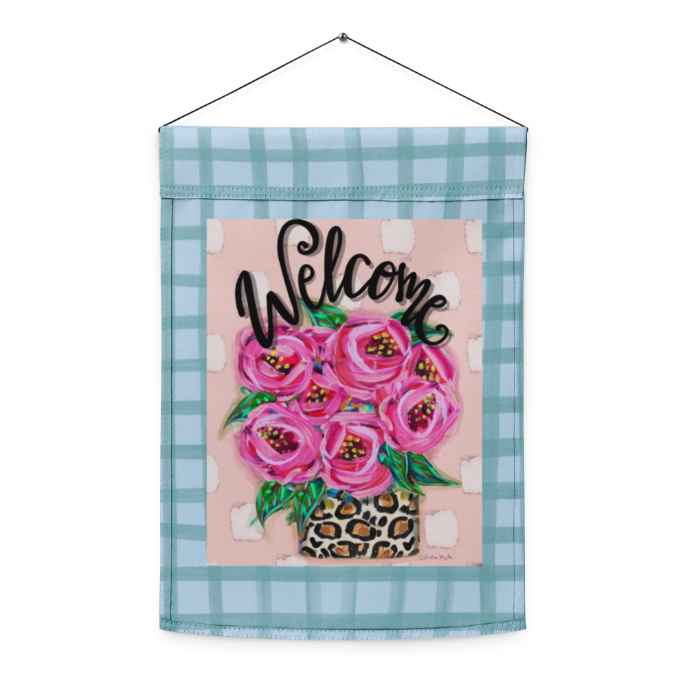 Welcome Rose Bouquet Garden flag