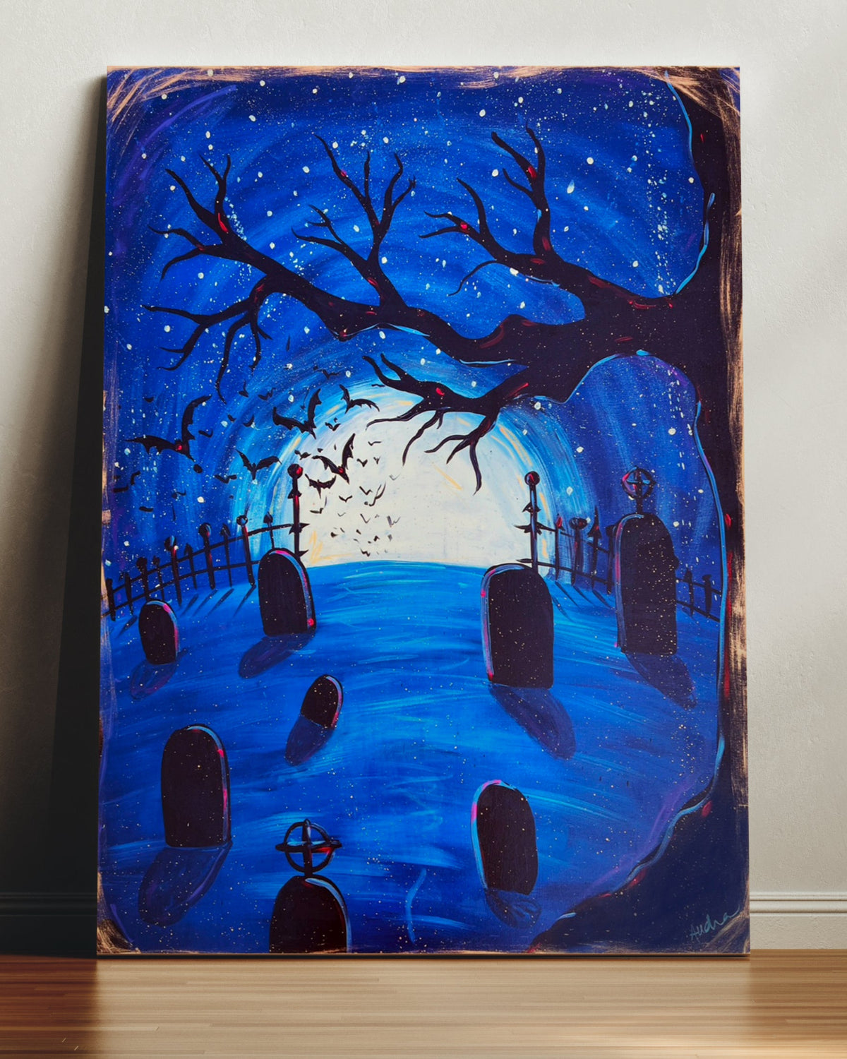 Halloween Cemetery Graveyard Spooky Reproduction Print