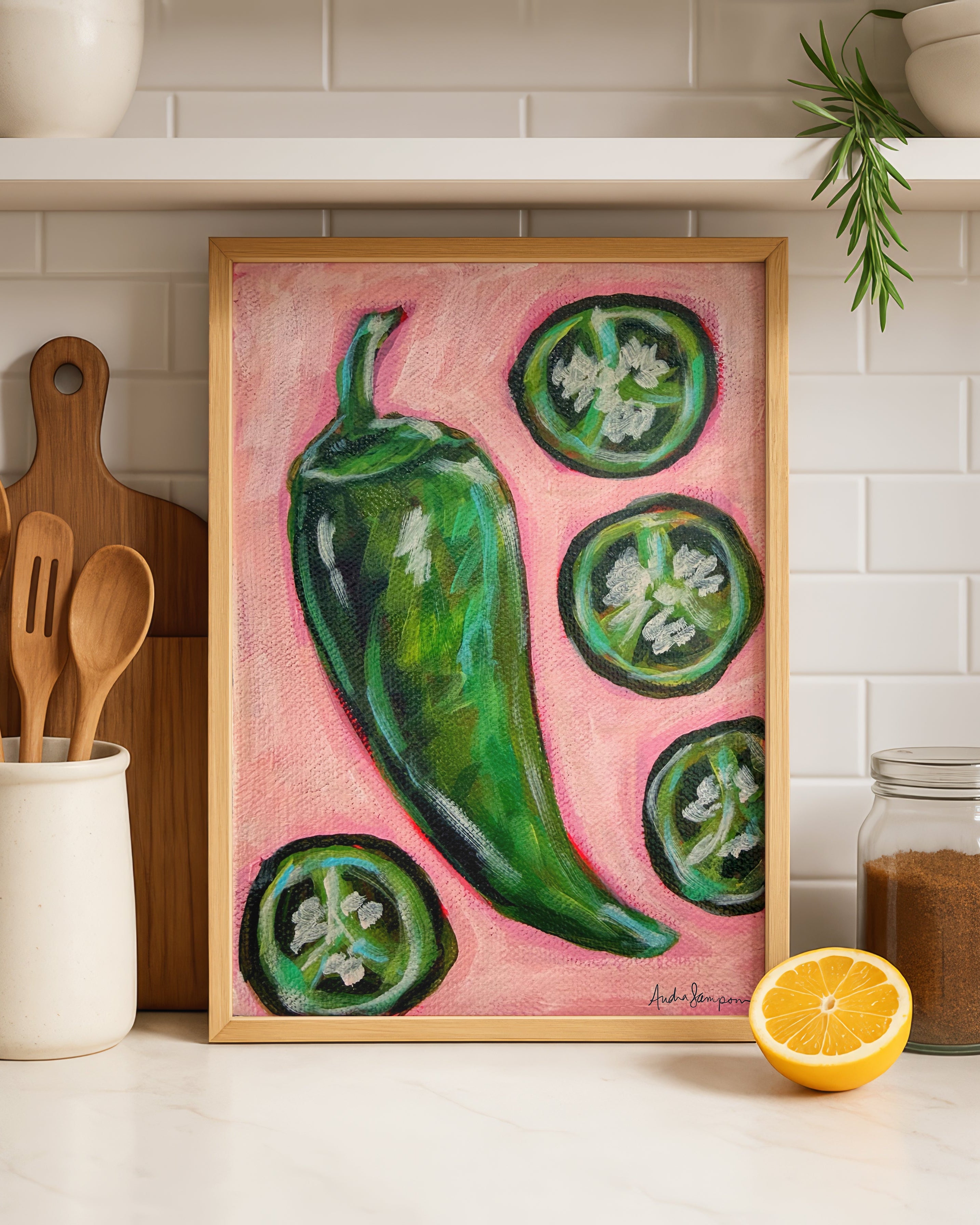 Jalapeño Art Print | Bold Colorful Southern Kitchen Wall Art