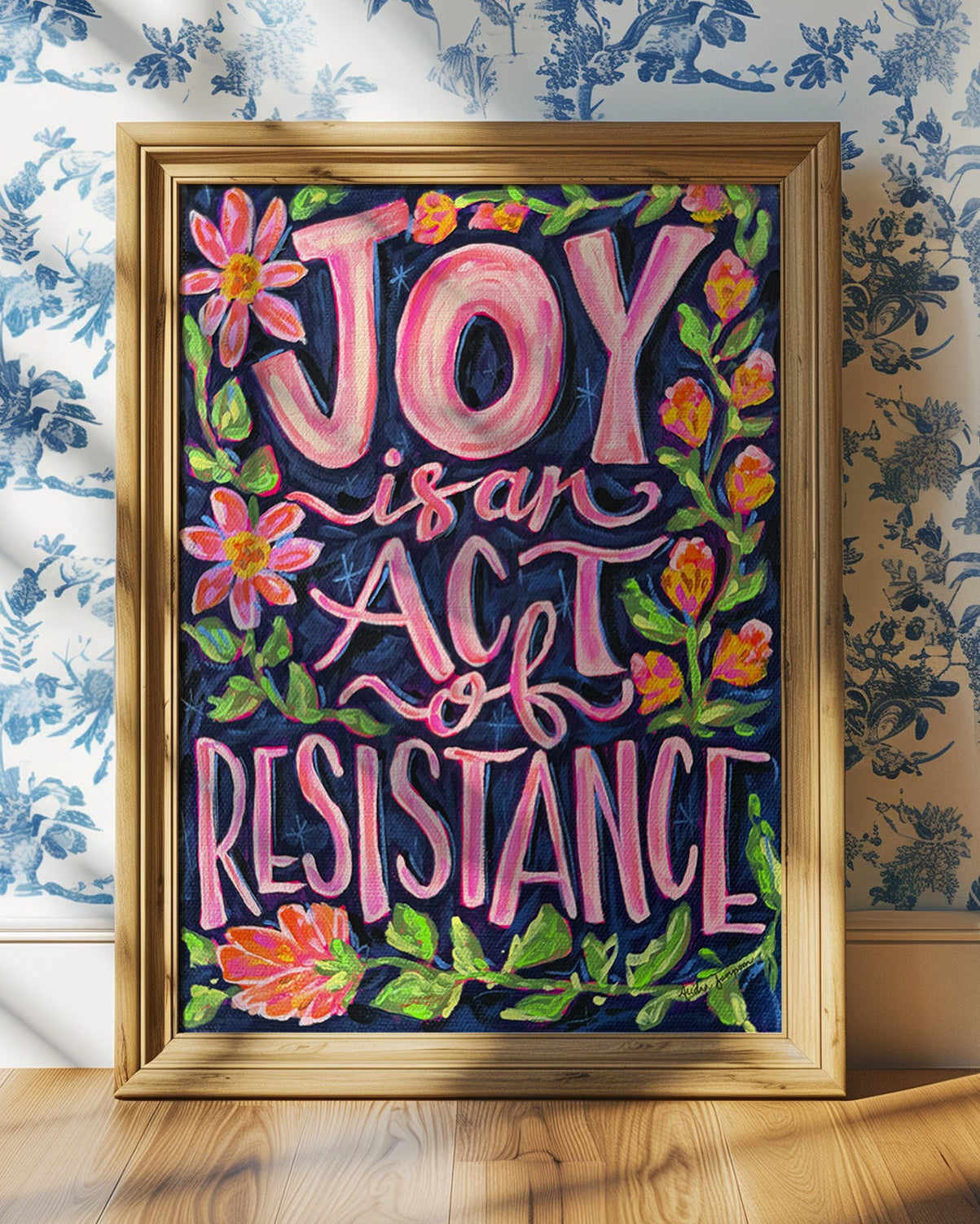 Joy Is An Act of Resistance Quote Art Print on Paper or Canvas - Inspirational Colorful Decor Wall Poster