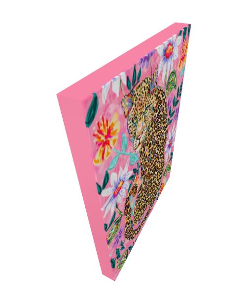 Josephine - Leopard Floral Background Dopamine Decor Art Print or Canvas