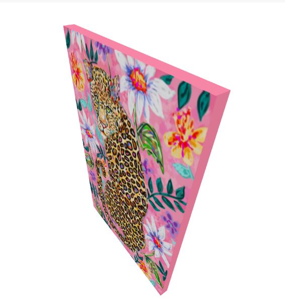 Josephine - Leopard Floral Background Dopamine Decor Art Print or Canvas