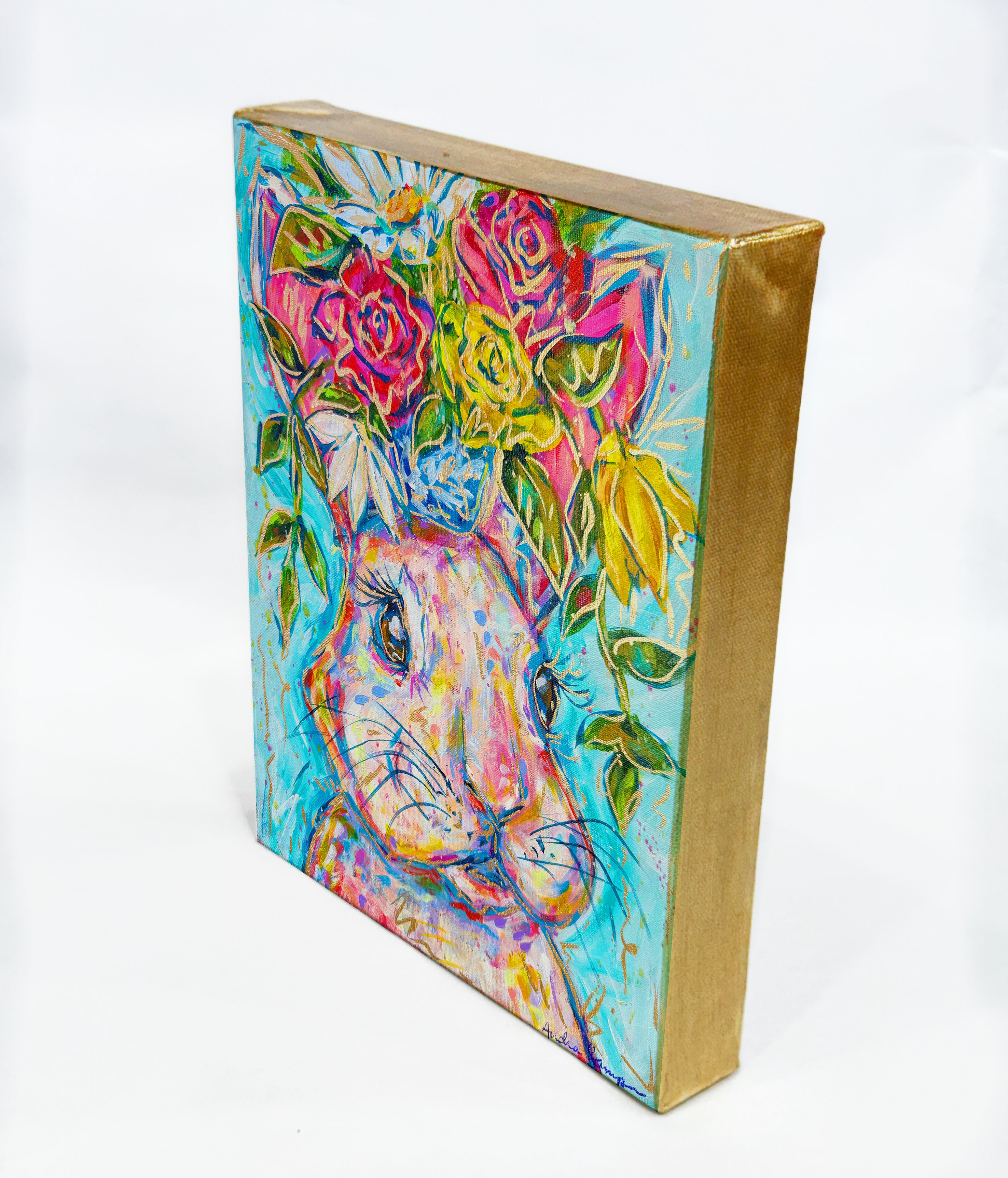 Marie Bunny Art Print on Paper or Canvas - Nursery, Children Decor, Wall Poster