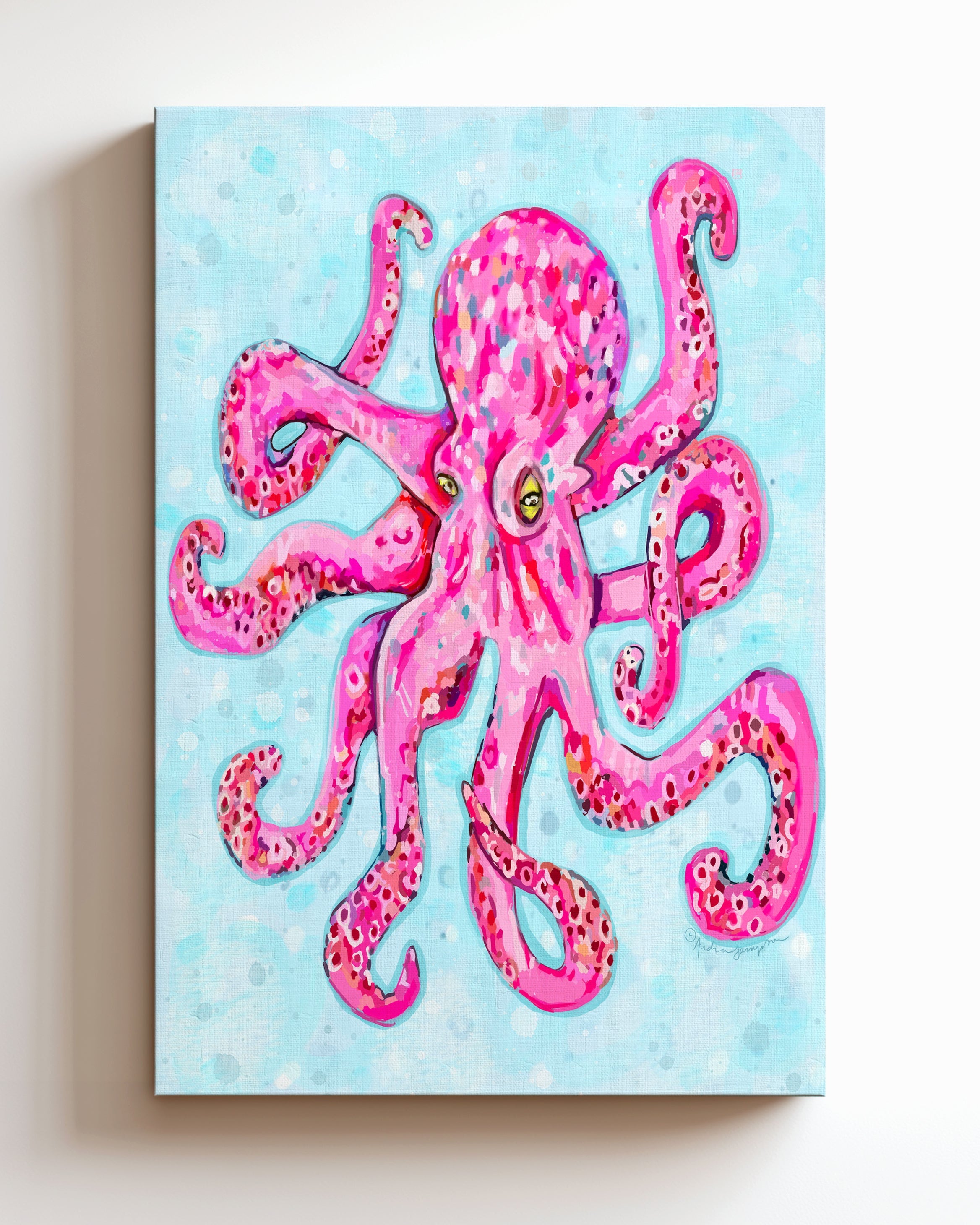 Octopus Art Print on Paper or Canvas - Coastal Wall Art, Nautical Beach Decor, Seafood Kitchen Poster