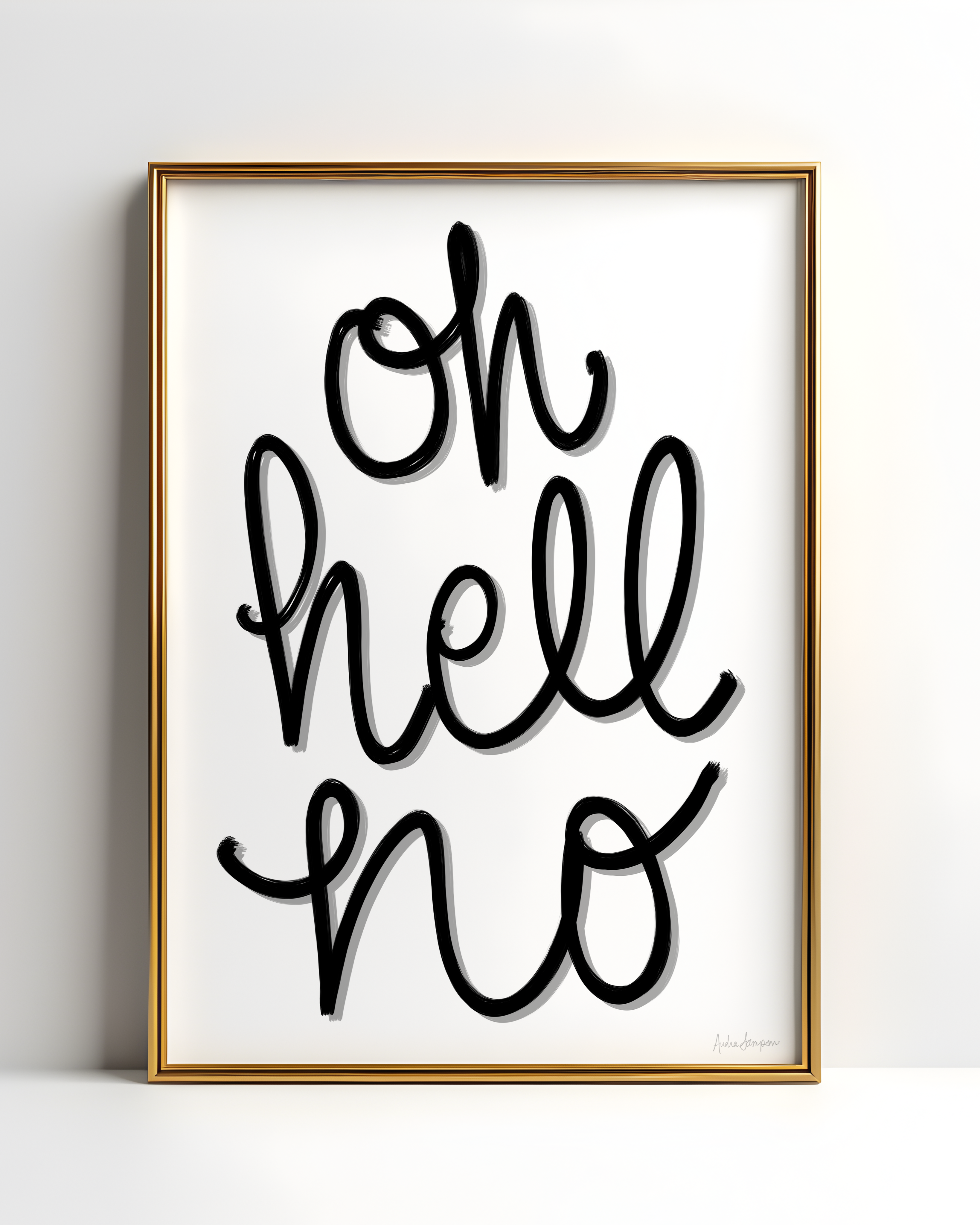 Oh Hell No Art Print on Paper or Canvas - Typography Decor, Maximalist Southern Art Poster