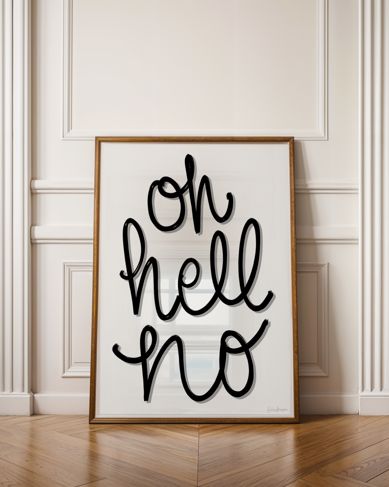 Oh Hell No Art Print on Paper or Canvas - Typography Decor, Maximalist Southern Art Poster