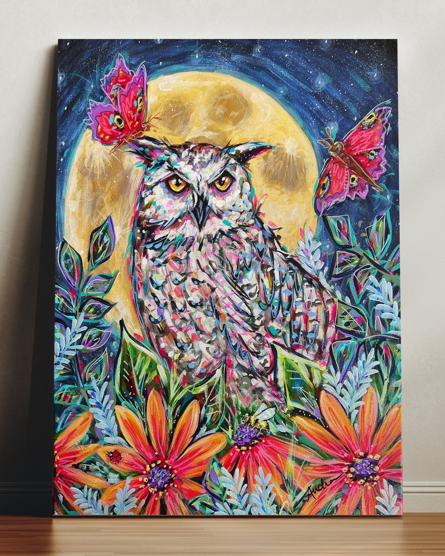 Owl Moon Butterfly Reproduction - Print on Paper or Canvas