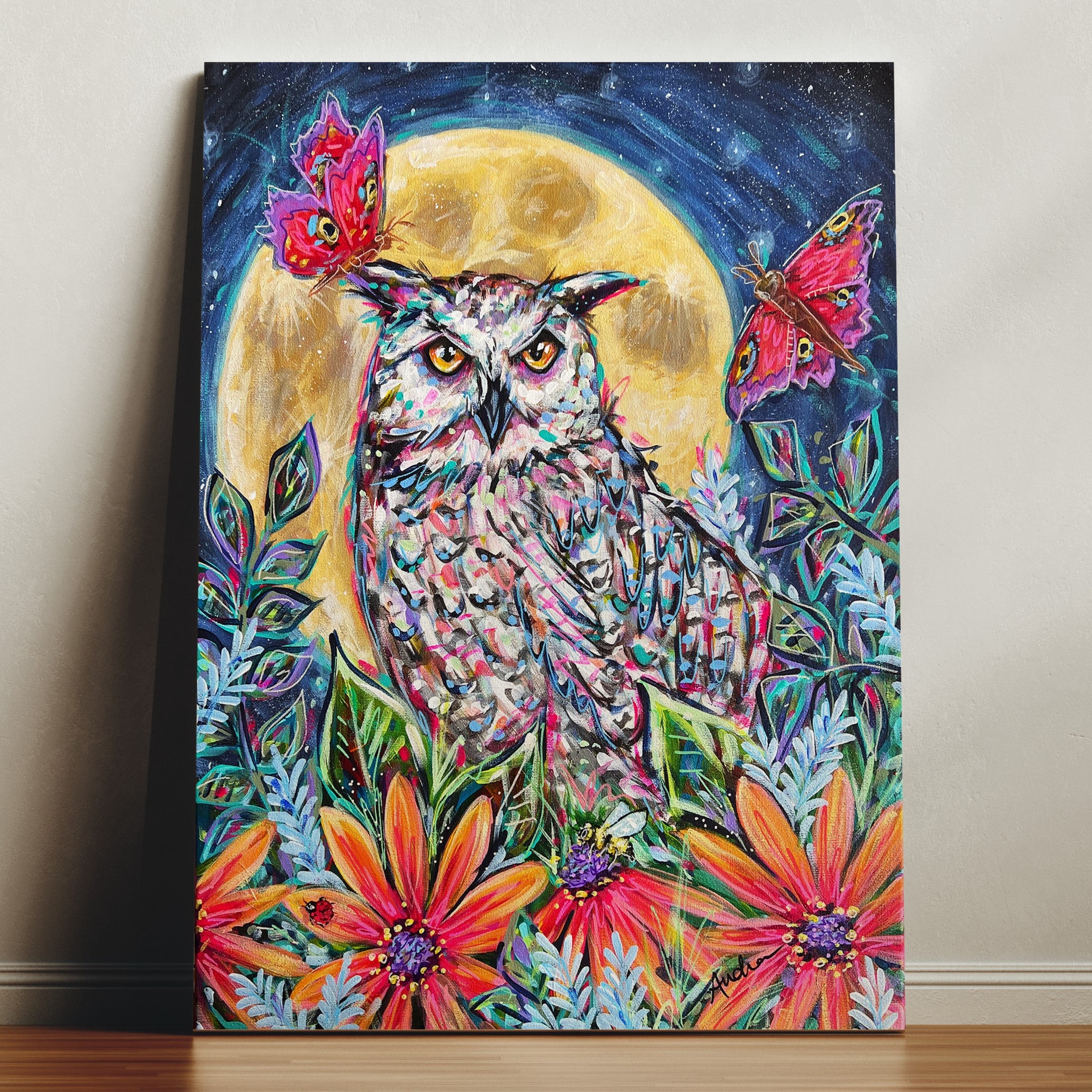 Owl Moon Butterfly Reproduction - Print on Paper or Canvas