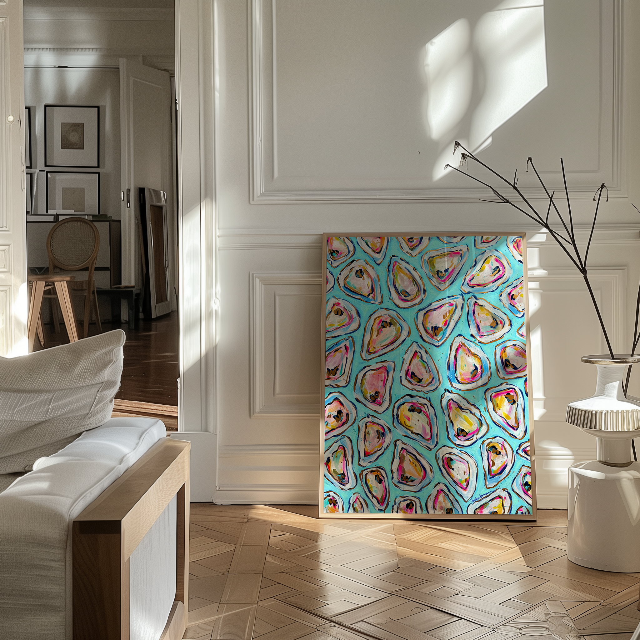 Oysters #2 Art Print on Paper or Canvas - Coastal Decor, Nautical Art Poster