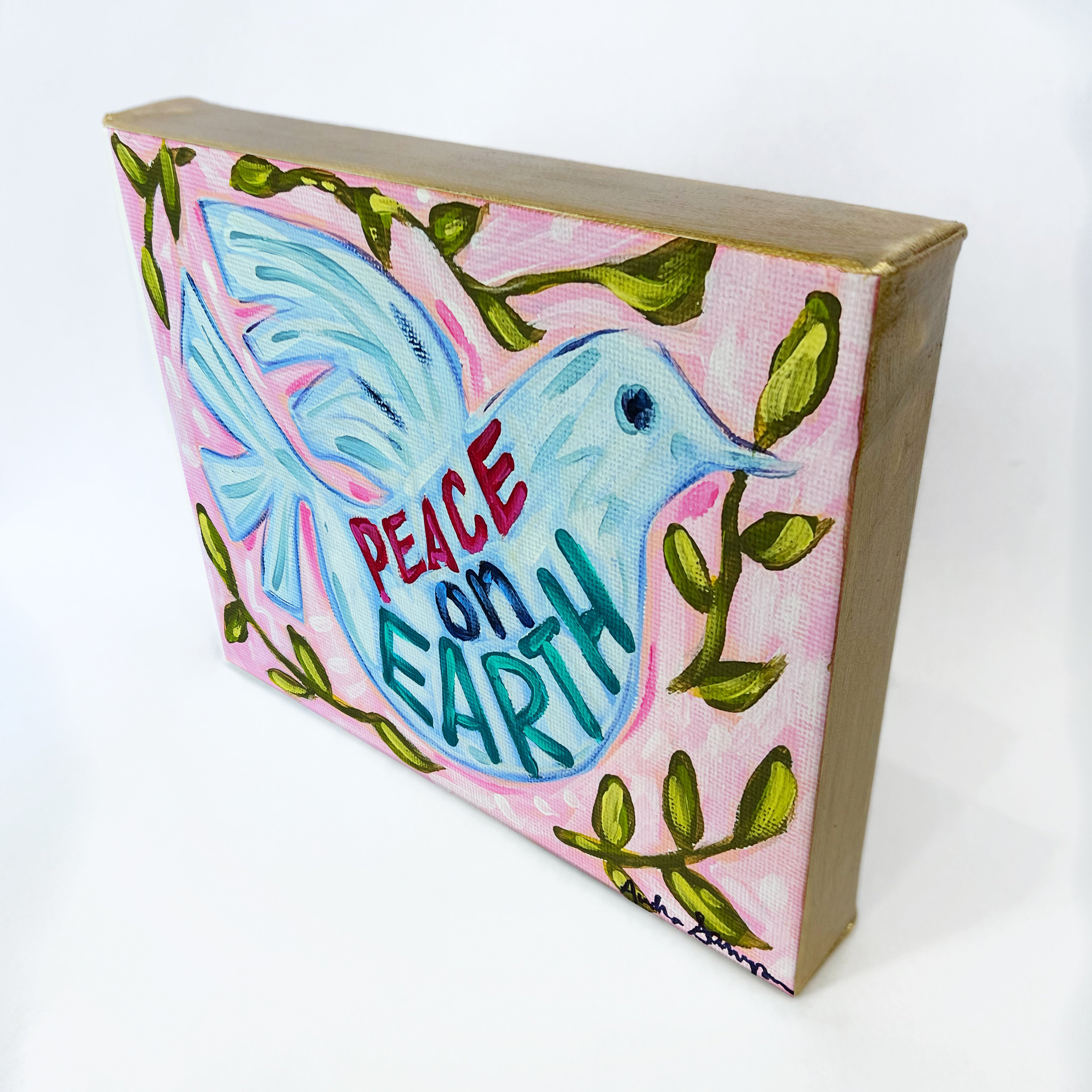 Peace On Earth Dove Christmas Reproduction Print - On Paper or Canvas