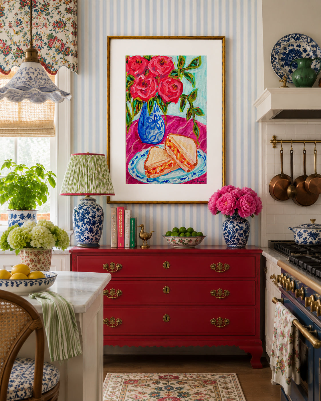 Pimento Cheese Sandwich Whimsical Southern Kitchen Art Print - Paper or Canvas