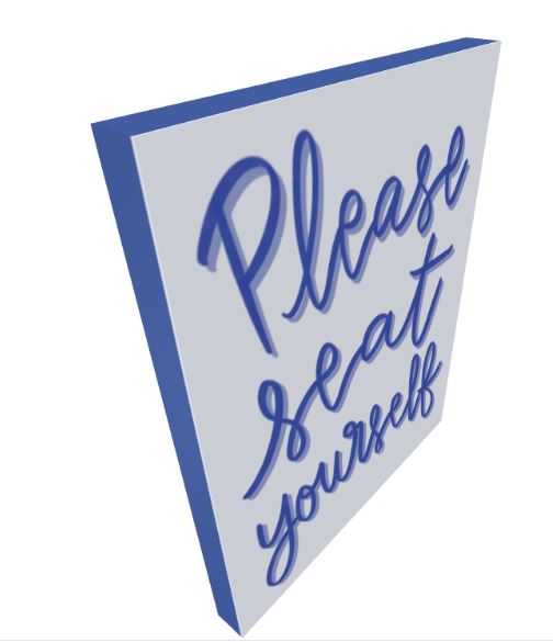 Please Seat Yourself Art Print on Paper or Canvas - Bathroom Decor, Maximalist Art Poster - Blue