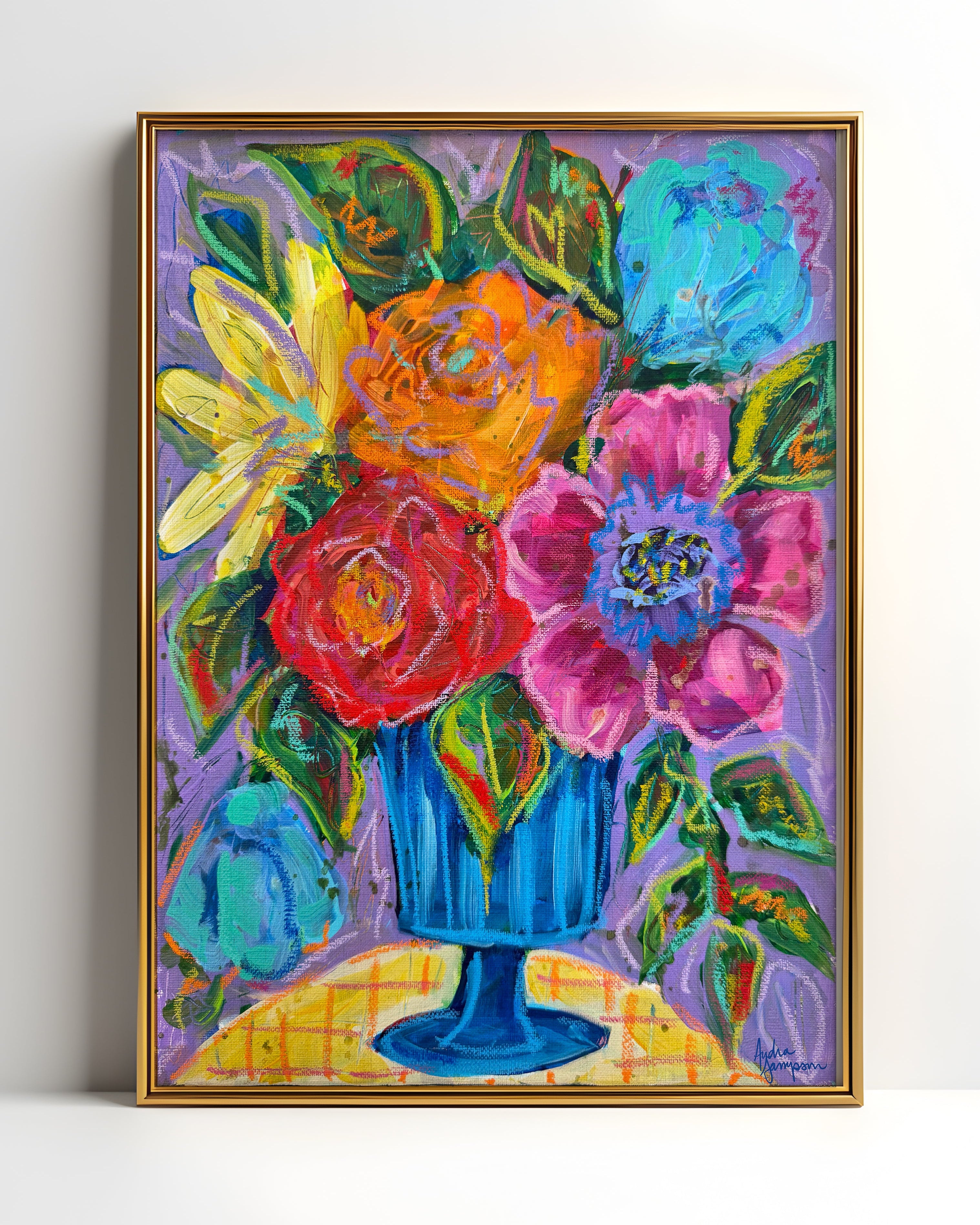 She Brought Flowers Maximalist Floral Art Print