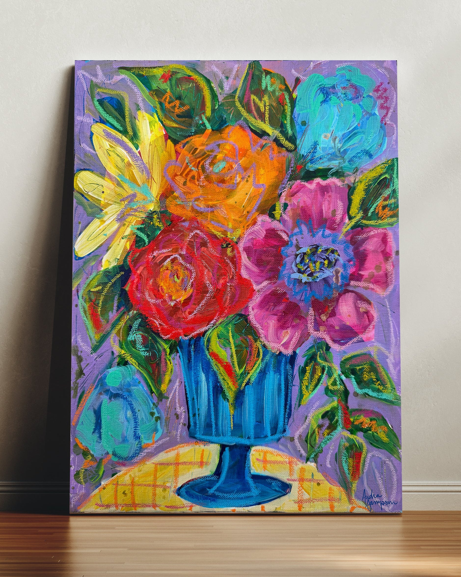 She Brought Flowers Maximalist Floral Art Print