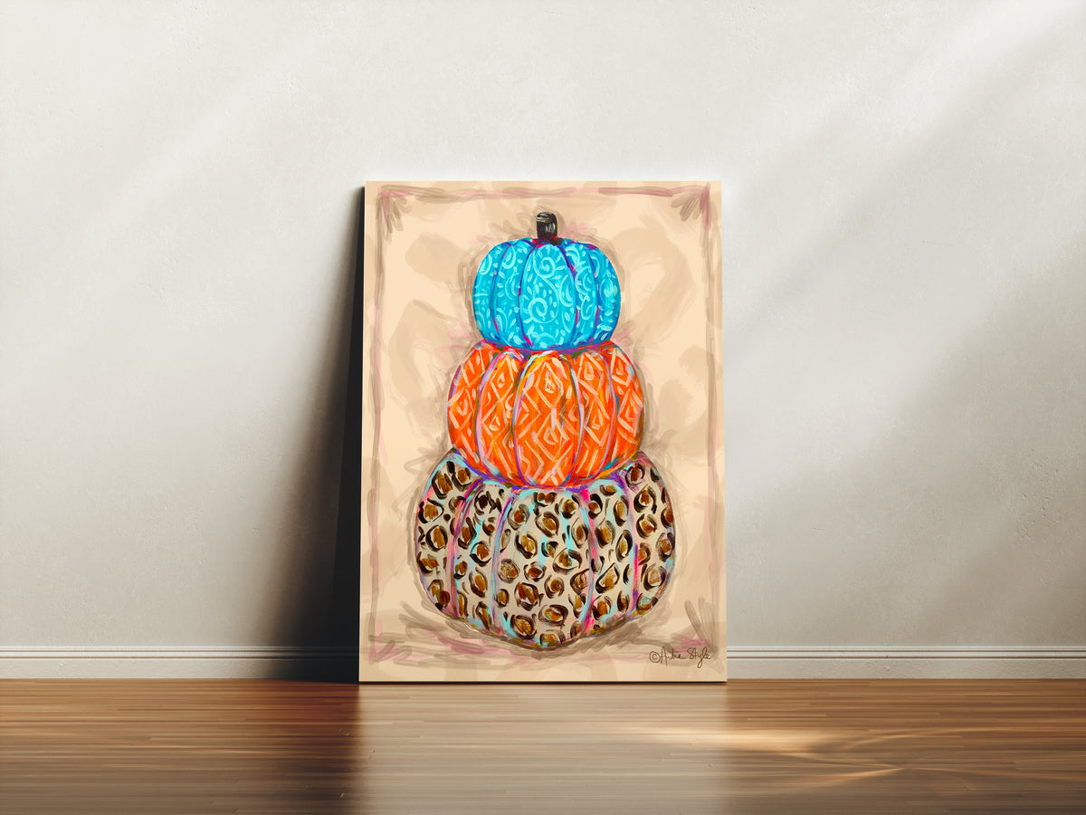 Three Pumpkins Reproduction Print