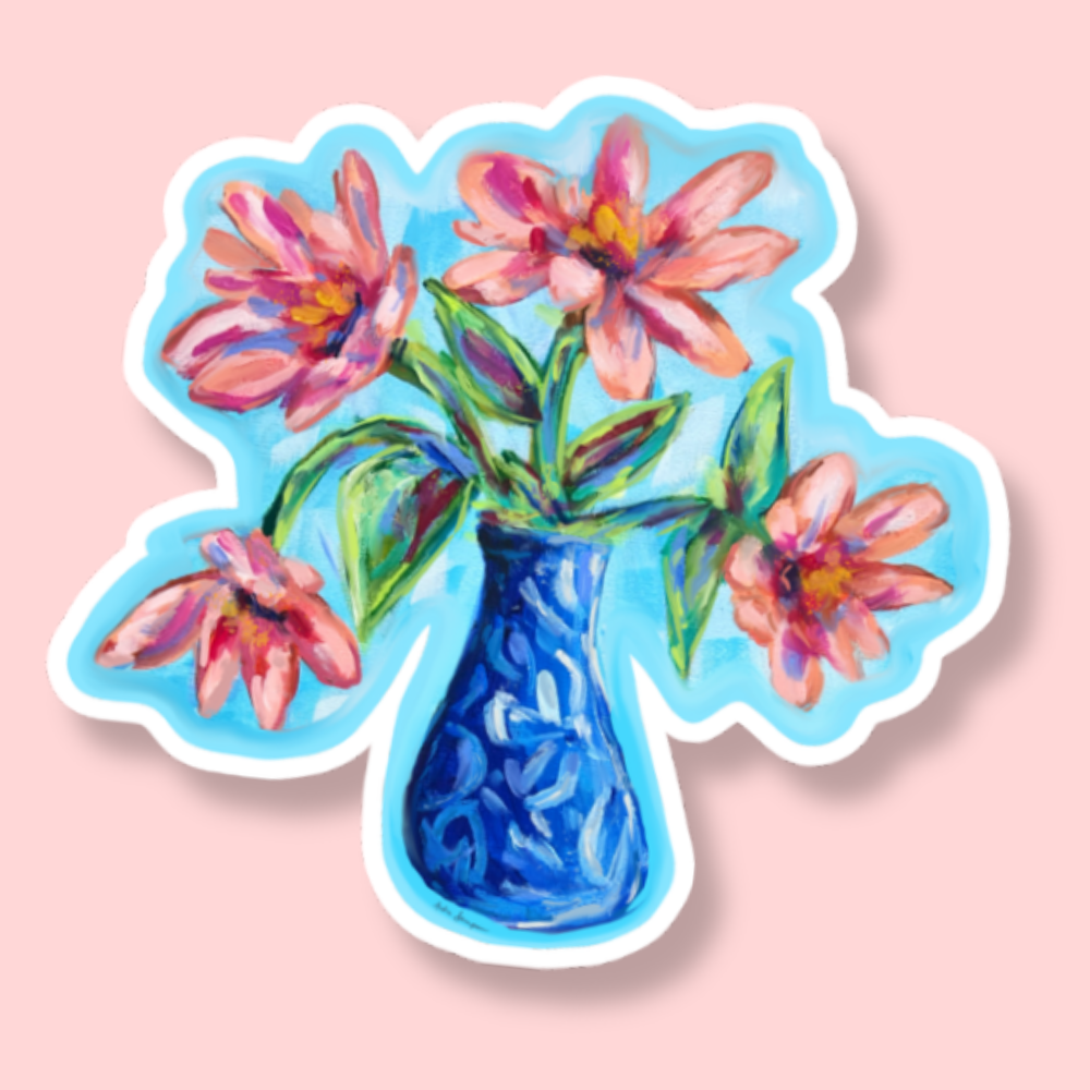 Pink Floral Bouquet Sticker