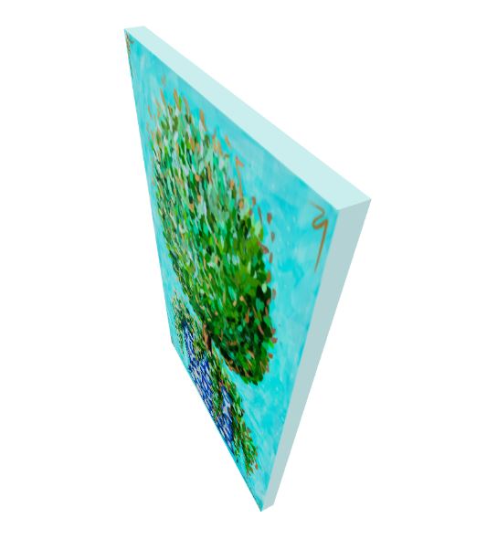 Topiary Art Print on Paper or Canvas - Blue and White Decor, Grand Millennial Wall Art Poster