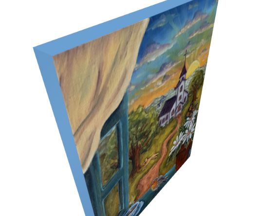 Windowsill Church Sunrise Art Print | Bold Colorful Southern Wall Art