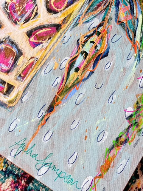 24"x30" Original Colorful Bouquet in Leopard Vase on Canvas