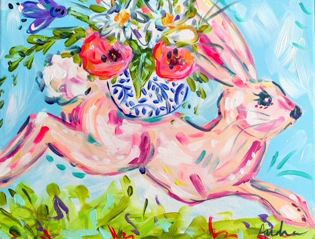 Bonnie Bunny Reproduction Print - On Paper or Canvas, Nursery, Baby, Dopamine Wall Art Poster