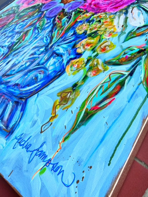 “Simple Abundance” 48”x60” Original Floral Painting on Canvas