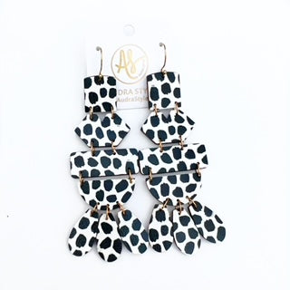 Belle - Black White Dot-Dangle Earring