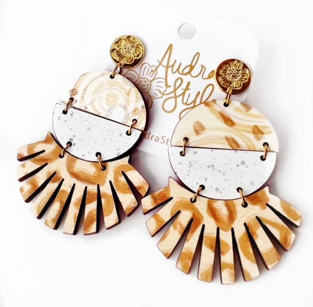 Roxie - Cream Abstract White Grey Fleck Pale Cheetah