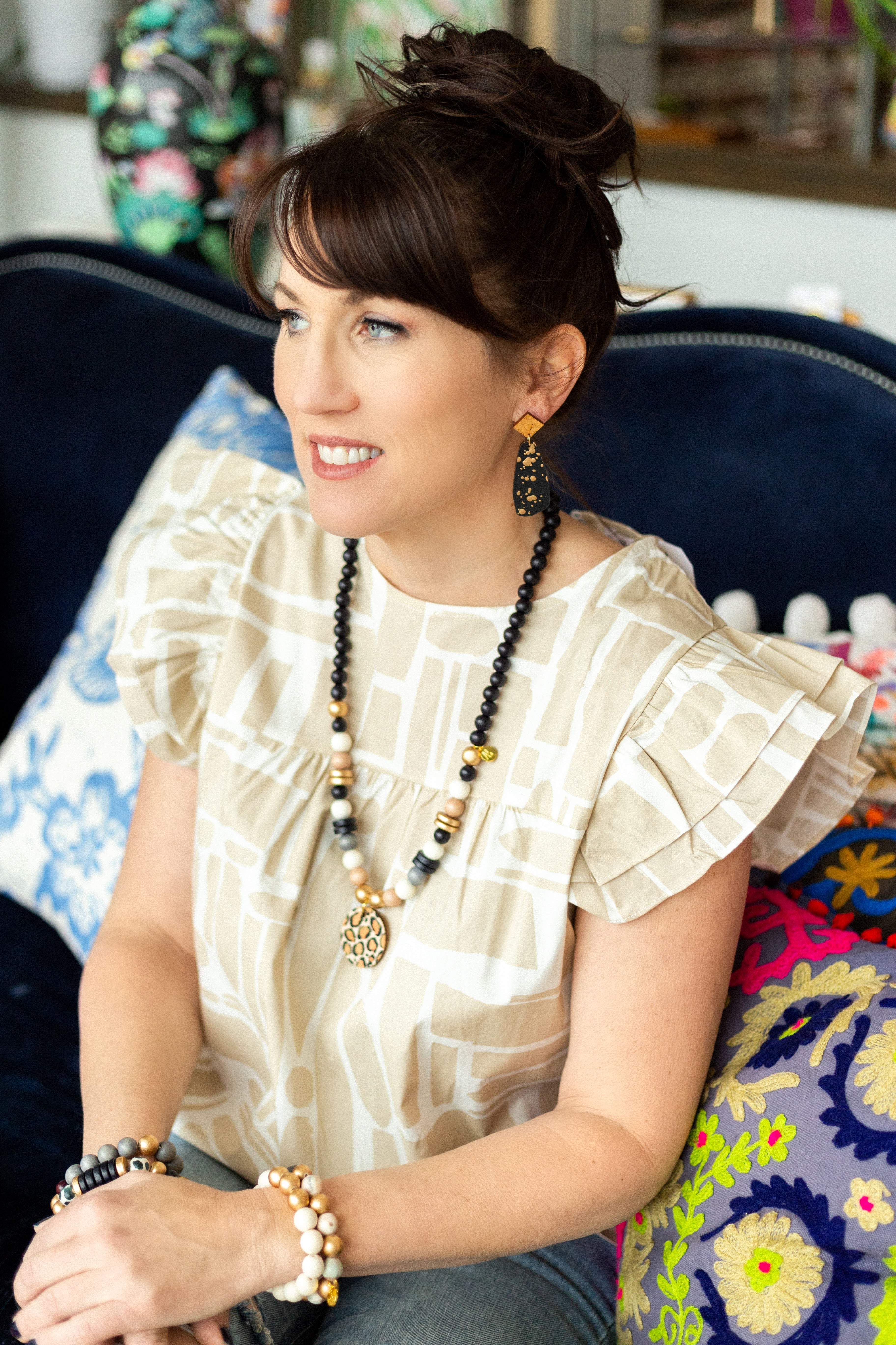 Audra Style™️ Leopard Print Pendant Beaded Necklace