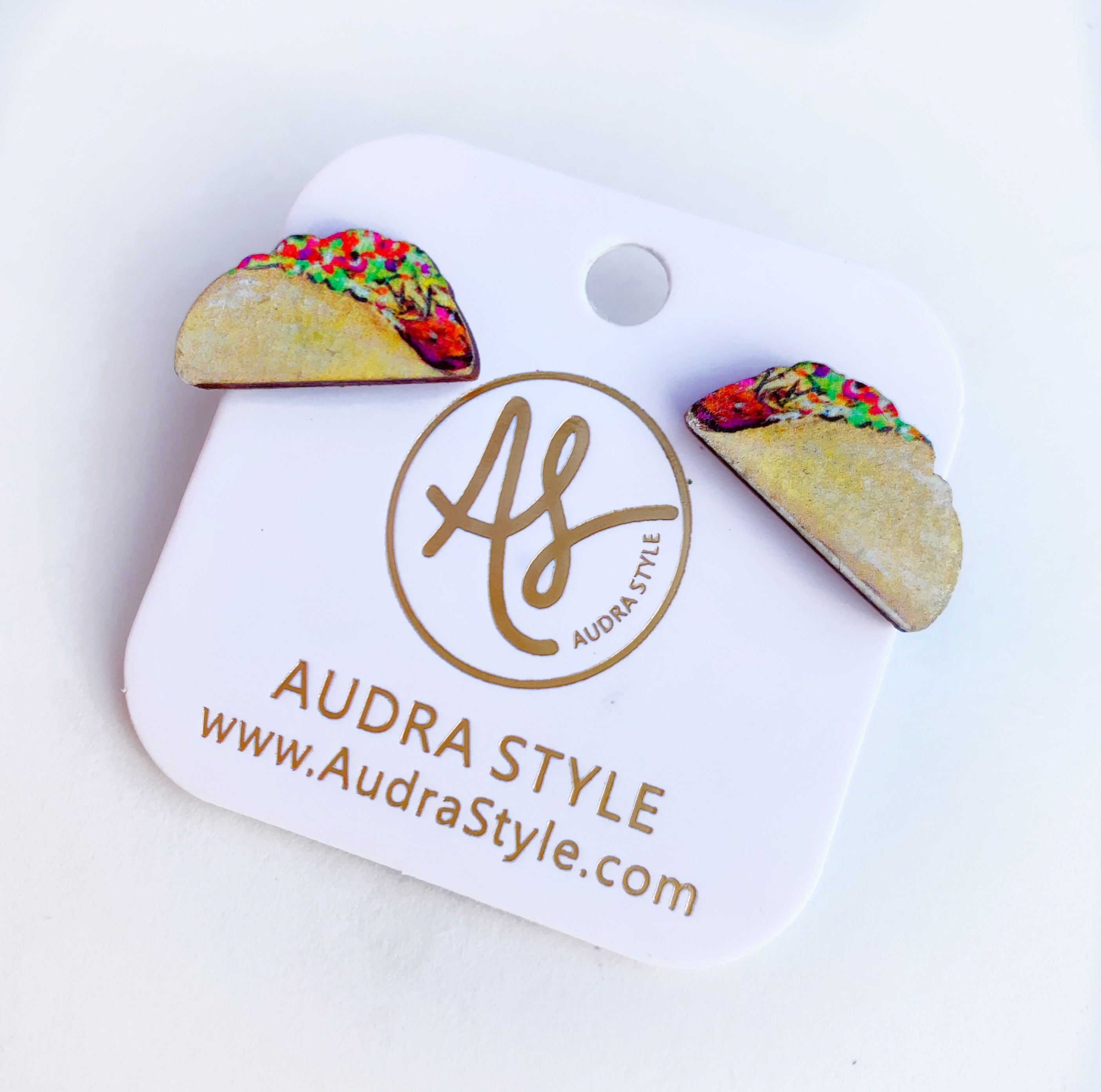 Taco Studs - Quirky Whimsical Food Art Stud Earrings