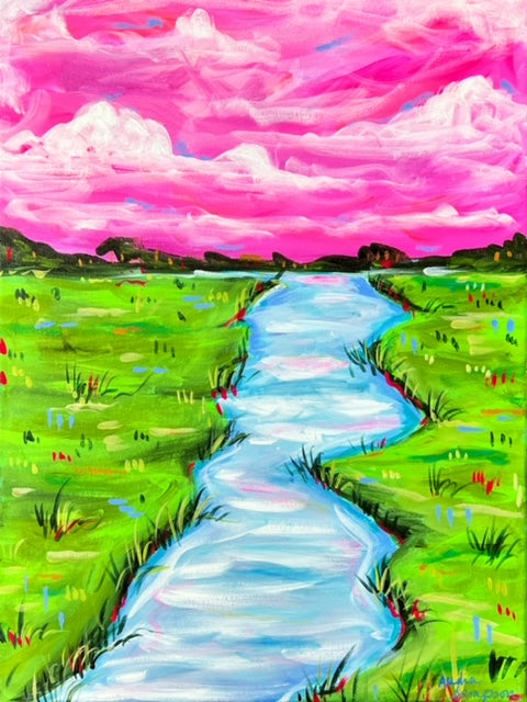 16x20 Original Marsh Painting on Canvas - #23