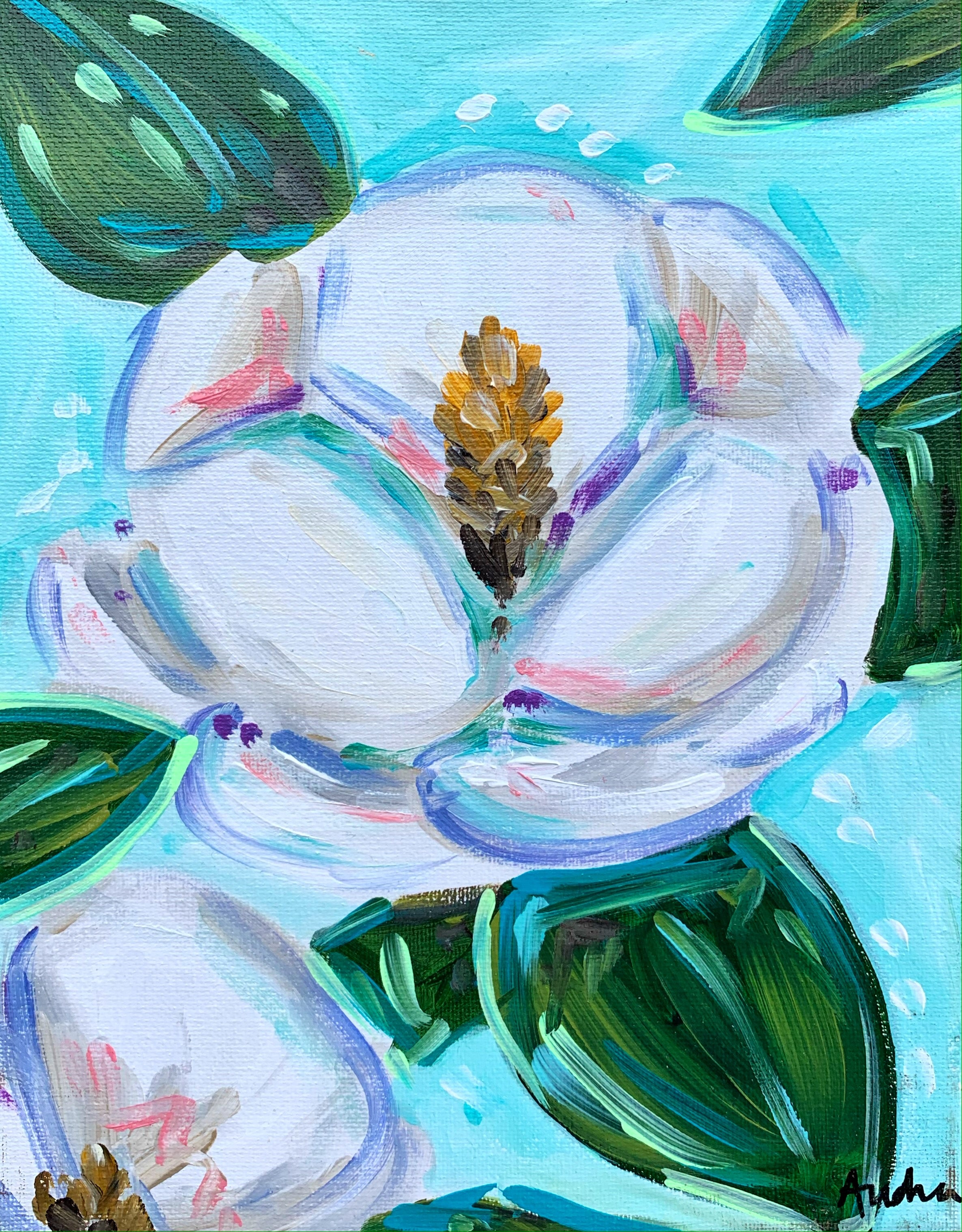Magnolia Art Print on Paper or Canvas - Floral Wall Decor, Southern Art Print, Pretty Poster