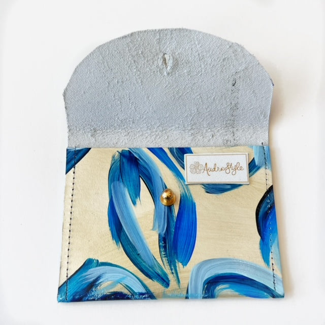 Hand Painted Leather Coin Purse Wallet Cardholder - #18