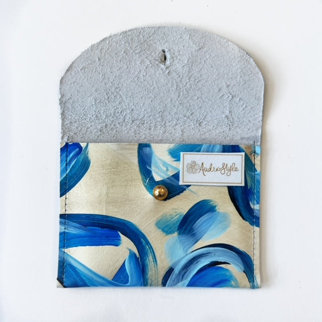 Hand Painted Leather Coin Purse Wallet Cardholder - #22 – Audra Style