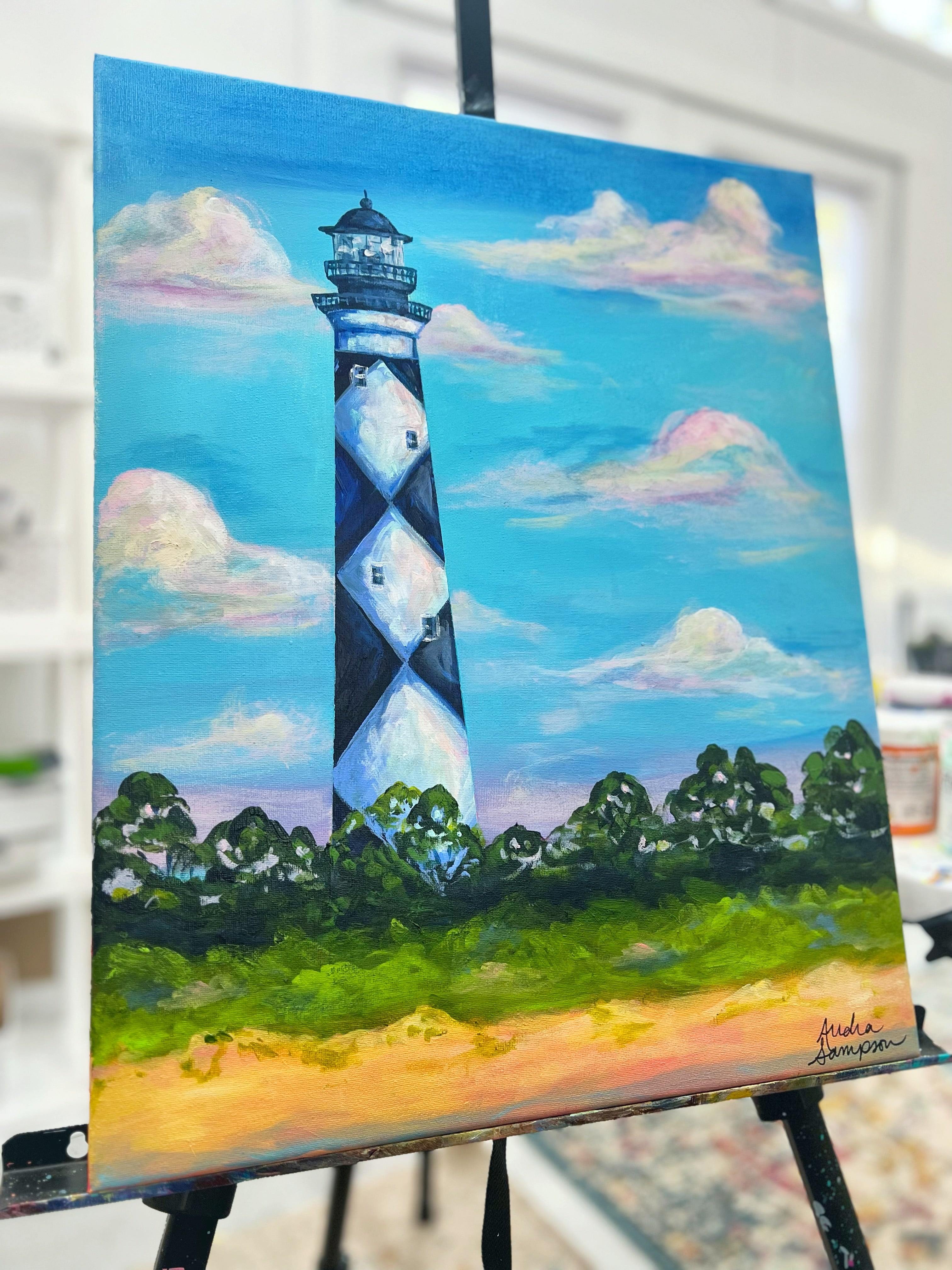 Cape Lookout Lighthouse Original Painting | 16x20 | Audra Sampson