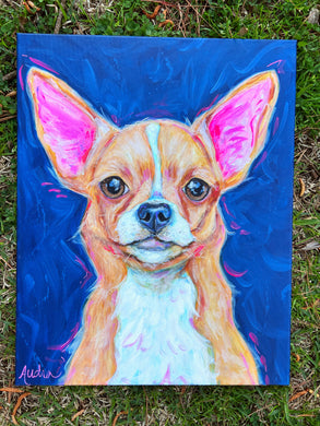 Chihuahua Original Painting on 16x20 Canvas