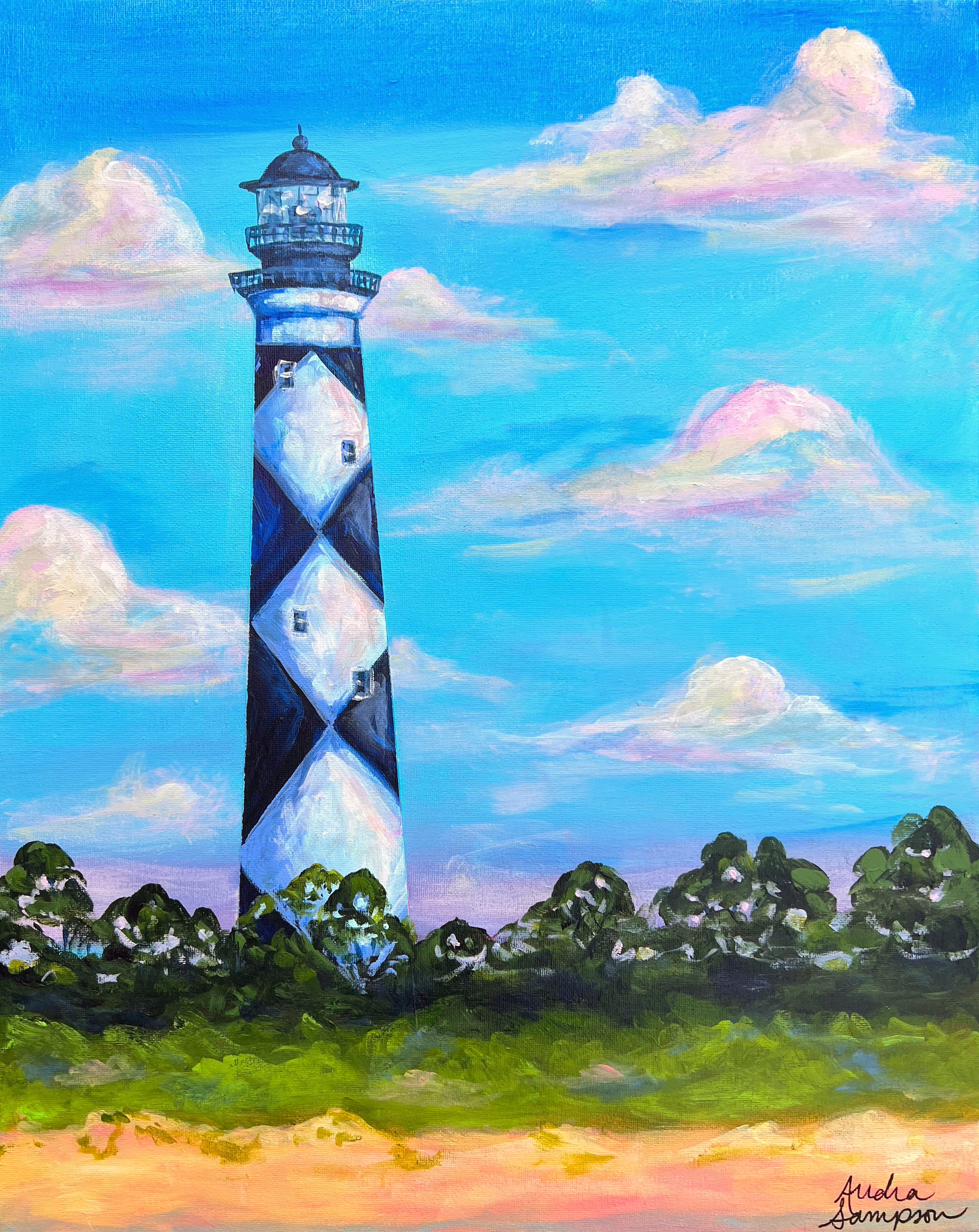 Cape Lookout Lighthouse Original Painting | 16x20 | Audra Sampson
