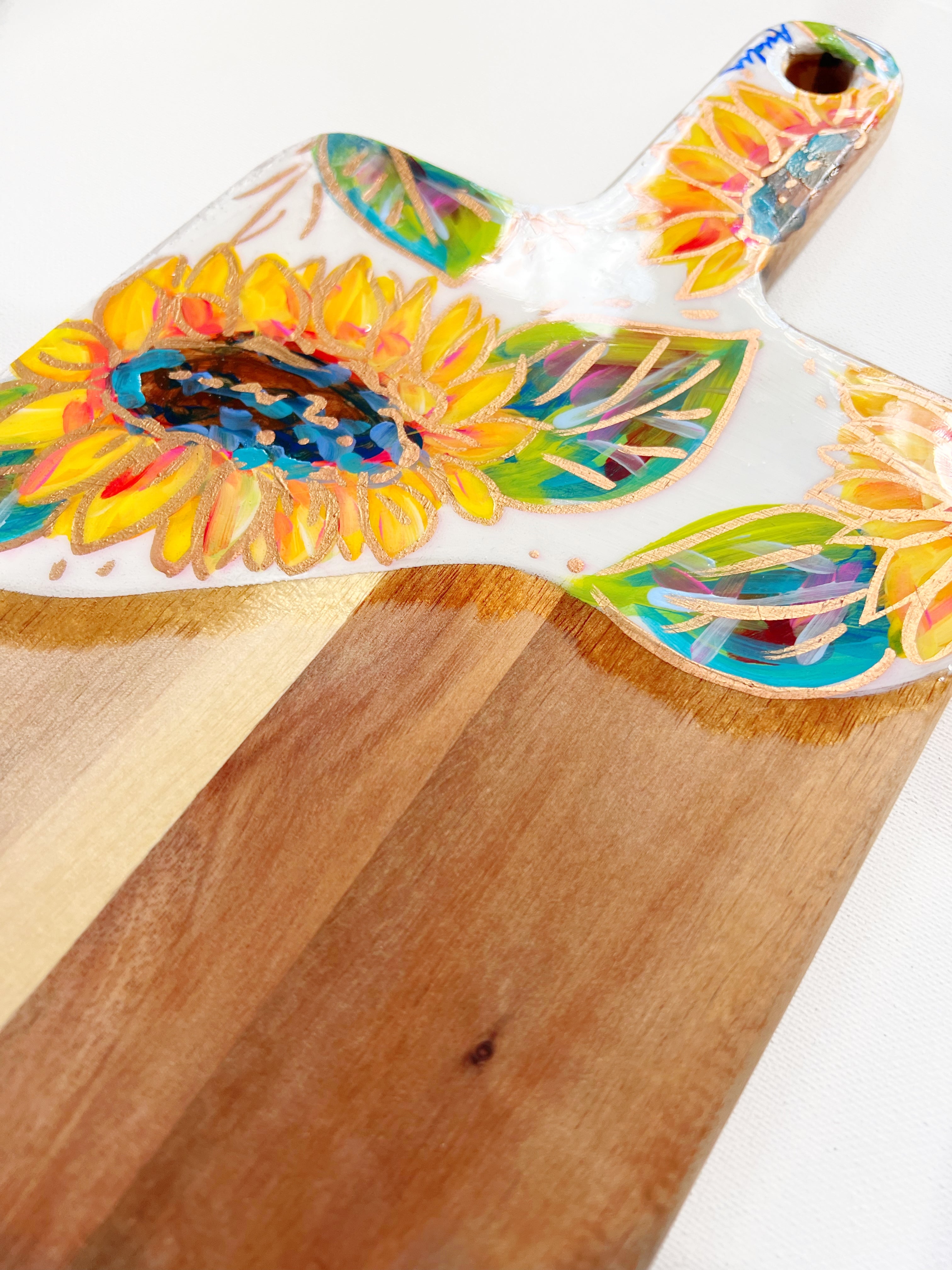 Long Cutting Board - Sunflowers