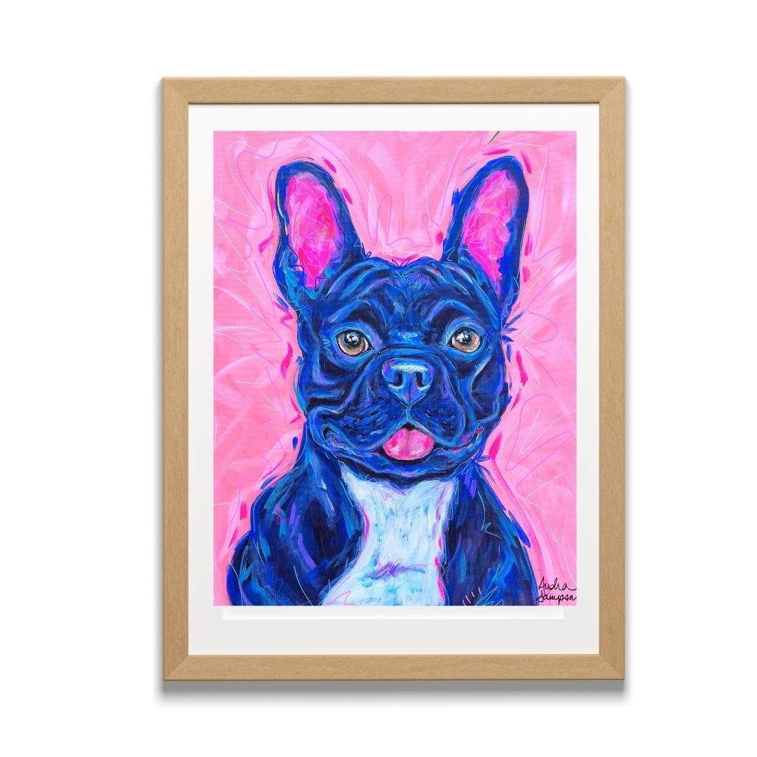 Black French Bulldog Reproduction Print