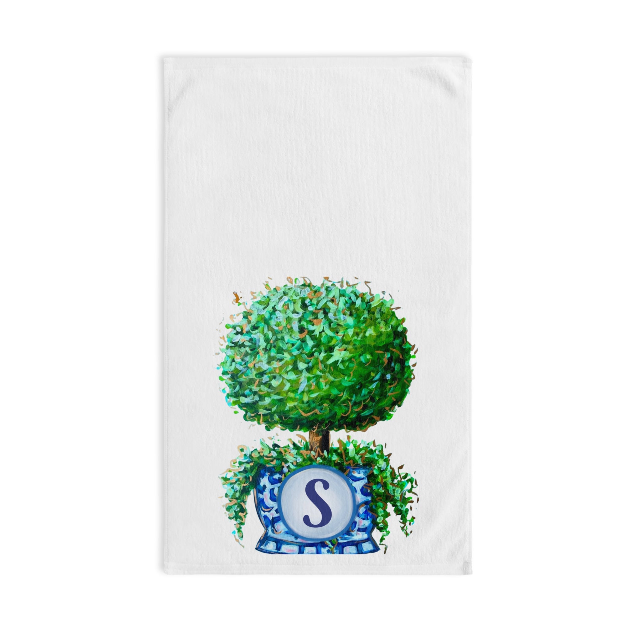 Monogram Topiary Hand Towel - Free Personalization