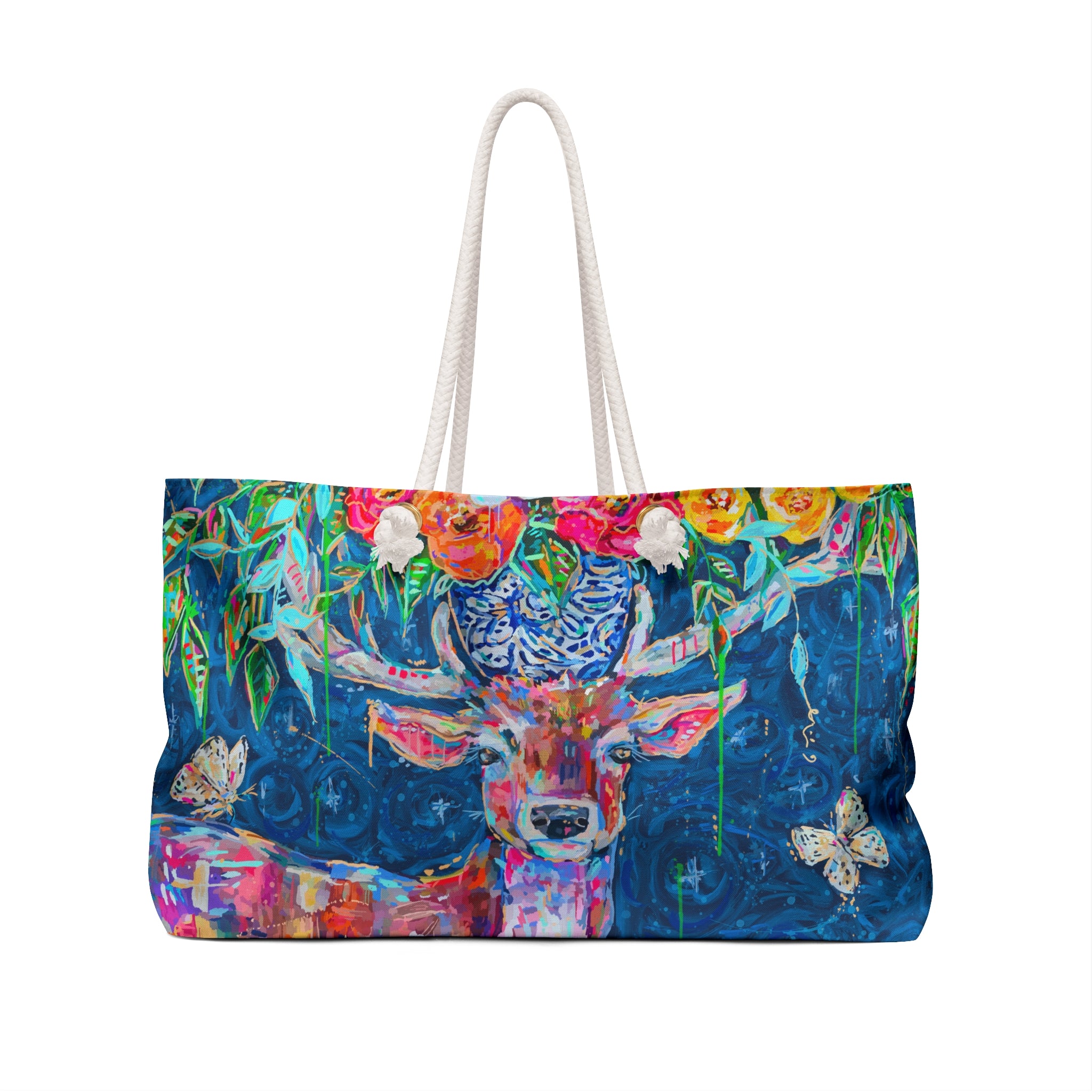 Deer and Bouquet Weekender Bag