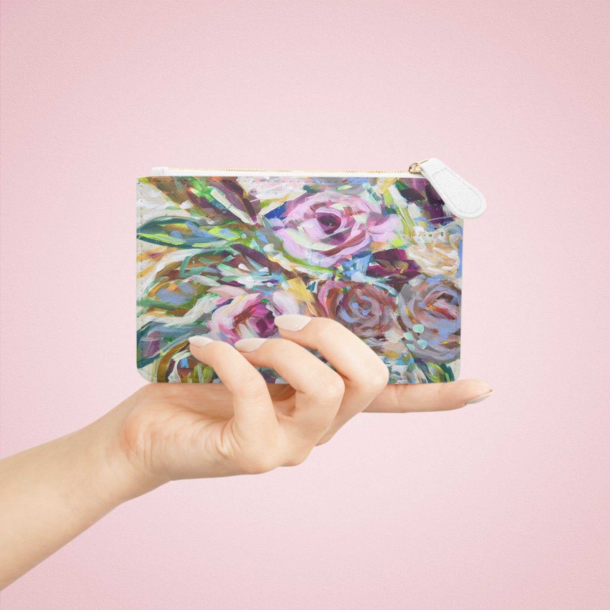 Muted Floral Mini Clutch Bag