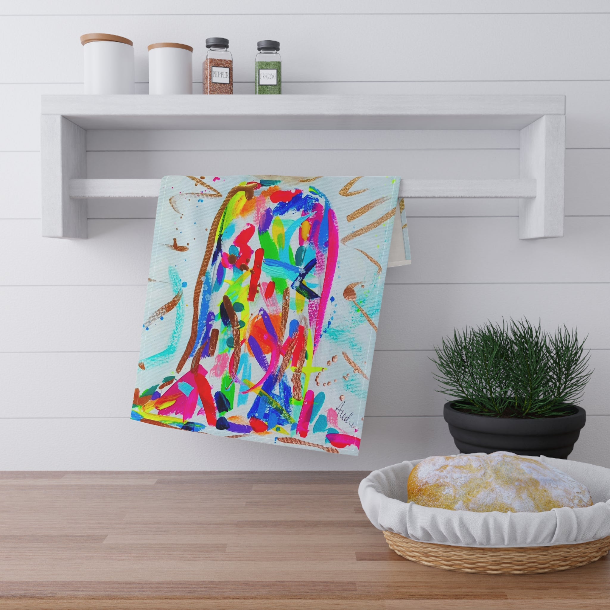 Abstract Angel Tea Towel