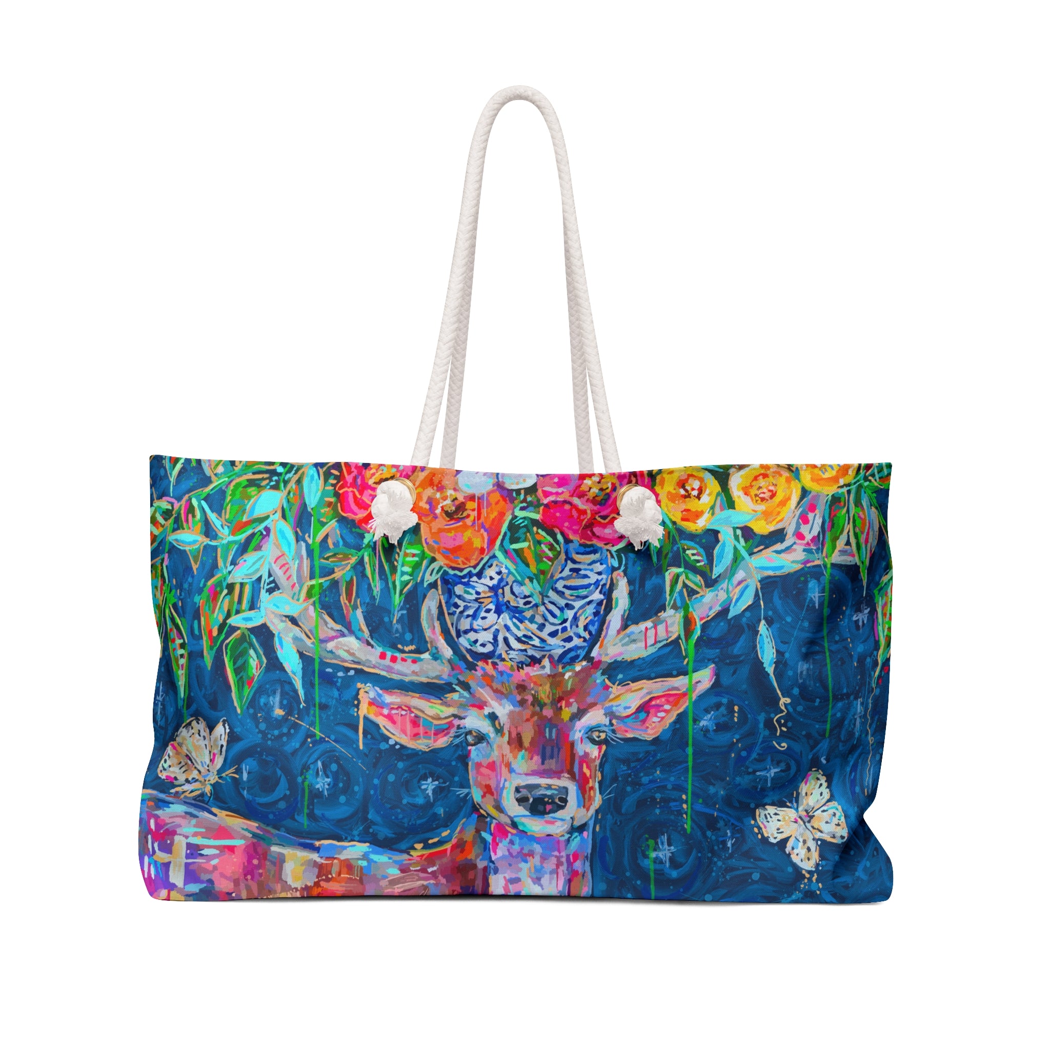 Deer and Bouquet Weekender Bag